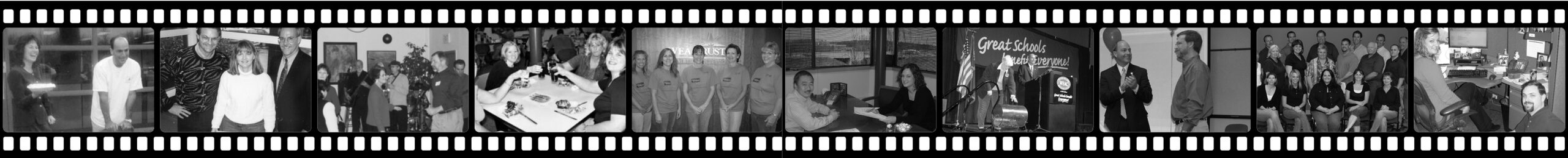 photo strip of black and white pictures